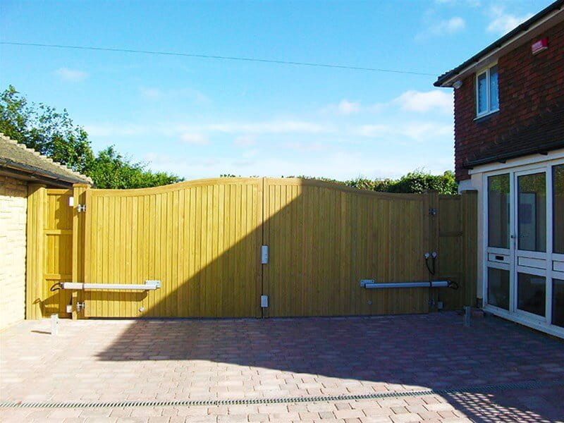 Timber electric gate