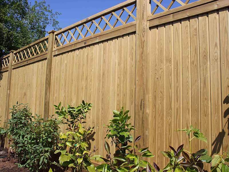 Tongue and Groove effect fence panels with trellis