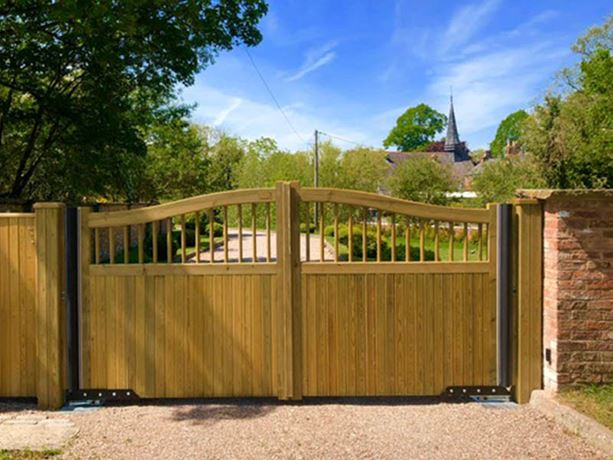 timber driveway gate