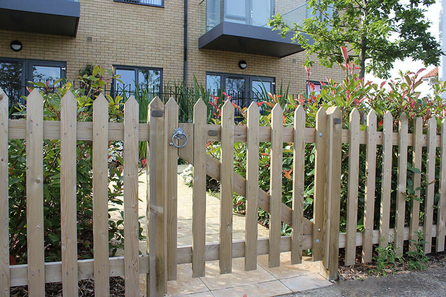 Picket fence gate