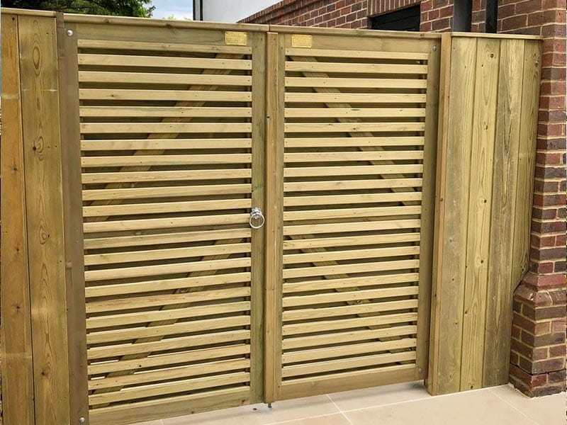 Semi Solid Double Slatted Garden Gate