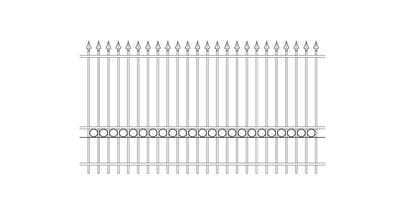 2.5m high decorative metal railings