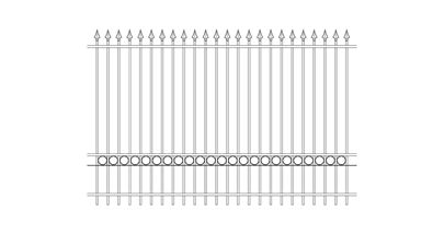 3m high wrought iron style metal railings
