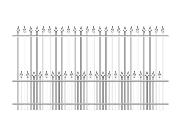 2500mm high style A ornamental railings