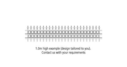 1000mm high style B ornamental railings