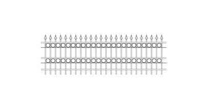 1500mm high style B ornamental railings