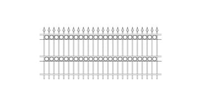 2000mm high style B ornamental railings