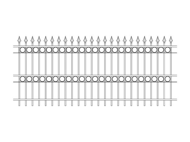 2000mm high style B ornamental railings