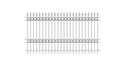 2500mm high style B ornamental railings