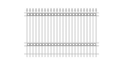 3000mm high style B ornamental railings