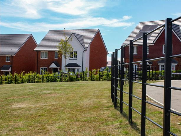 Estate fencing near house