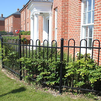 Metal garden railings