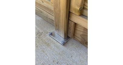 metal fence post base