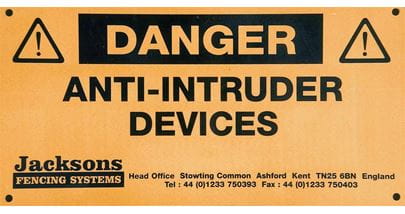 Anti Intruder Devices sign