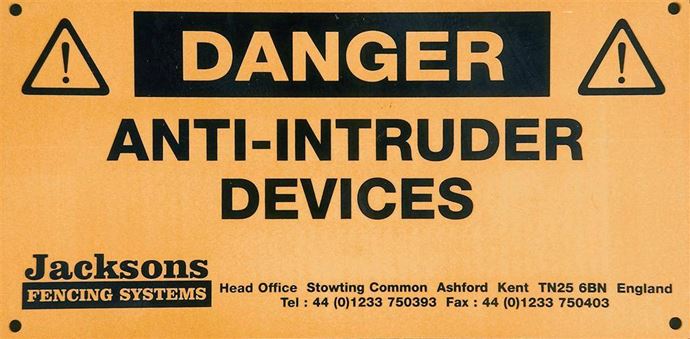Anti Intruder Devices sign