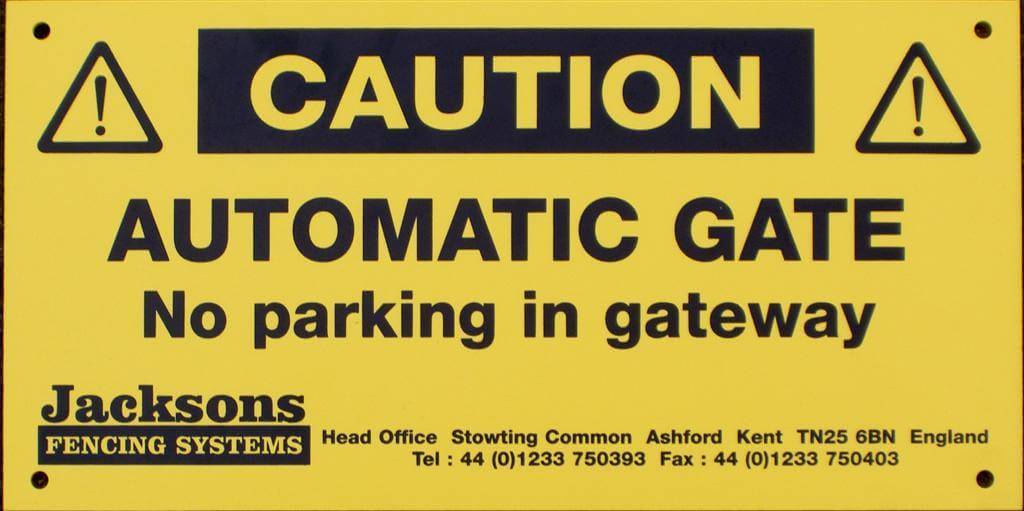 Warning Automatic Gate Sign