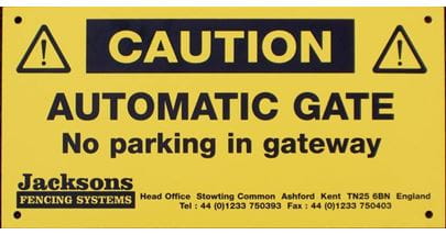 Warning Automatic Gate Sign