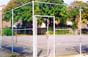 Tubular chain link gate