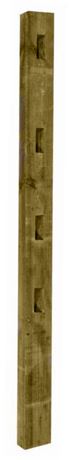 Four Mortice Post and Rail Fence Post