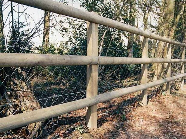 Post and rail nailed Fence