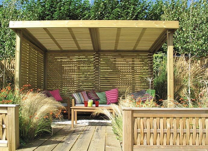 Slatted Wooden Garden Shelter The Retreat Jacksons Fencing