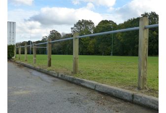 Wooden Post & Metal Bar Fencing