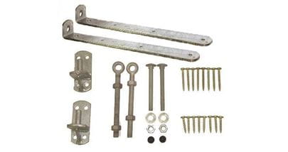 Bent gate hinge set