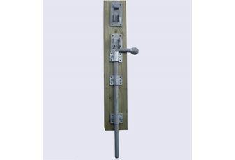Heavy Lockable Drop Bolt complete with Staple Brackets & Receiver Inc Bolts & Screws Galvanized