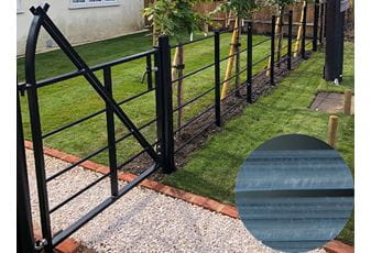 1.2m Wide x 1.215m High Estate Gate (Tubular) Inc.Posts+Fittings (silver)