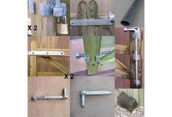Hanging System for Double Leaf Field Gates hung behind/between posts (Hinges, Loop Over, CGS, Fitting of Irons) NO POSTS