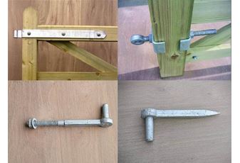 Set of Adjustable Hinges Galvanised Including Bolts and Screws (ABCD)
