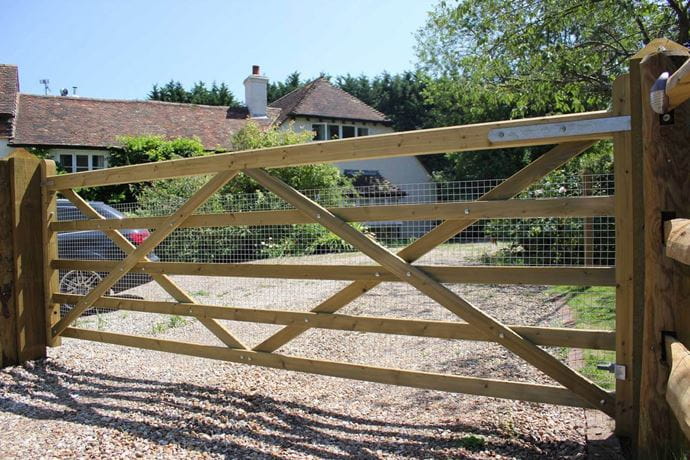 Premium wooden gate for driveway