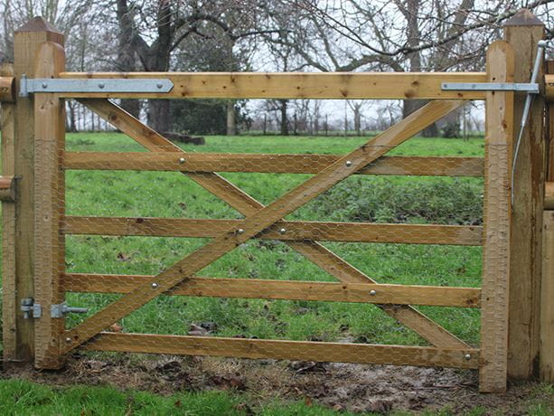 Wooden field gate