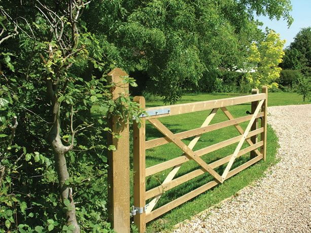 Wooden gate open