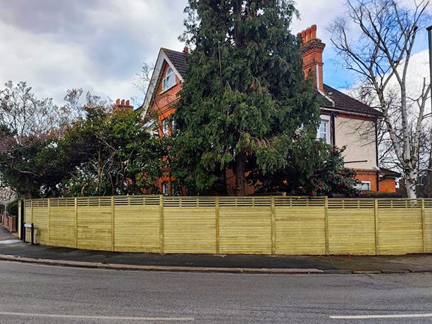 Contemporary fencing along roadside