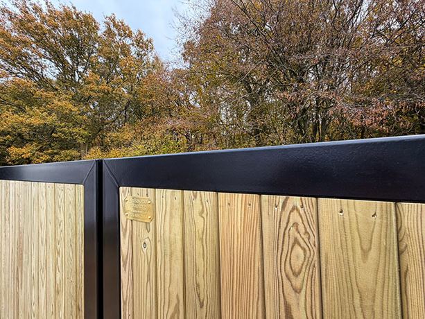 metal and timber driveway gate