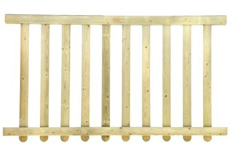 1817mmWidex1060mmHigh Style 1 Decking Panel - Rounded Pales (Jakcured)#