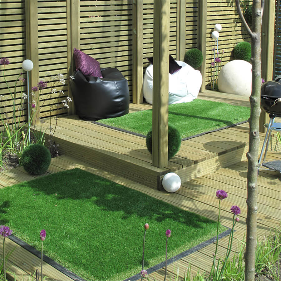 Raised areas of Wooden Decking