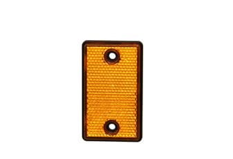 Rectangular reflector AMBER - 75 x 46mm complete with fixing screws