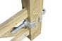 Galvanised gate hinge fitting with adjustable bottom
