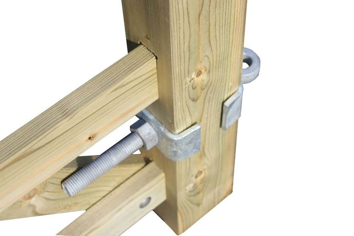 Galvanised gate hinge fitting with adjustable bottom