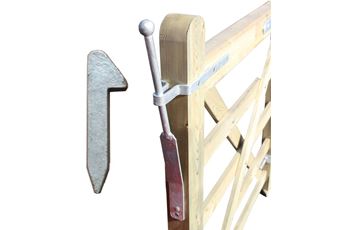Spring Catch Set with "Knock in" Receiver Plate Galv.(incl.Fixings) (HJK) Gate Hung Behind Posts
