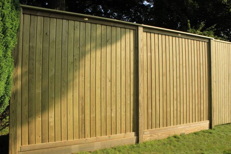 Tongue and Groove fence panels in sunlight