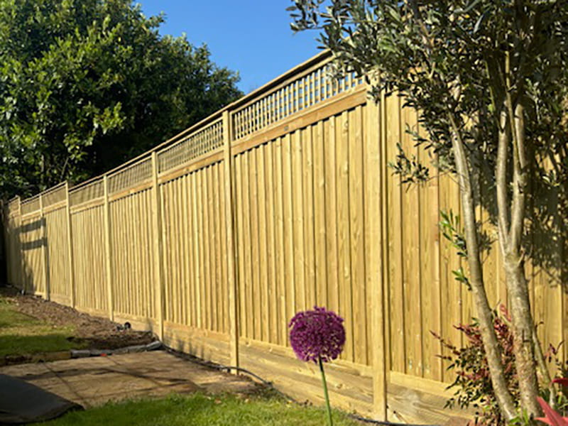 Small square trellis on double sided fence panels