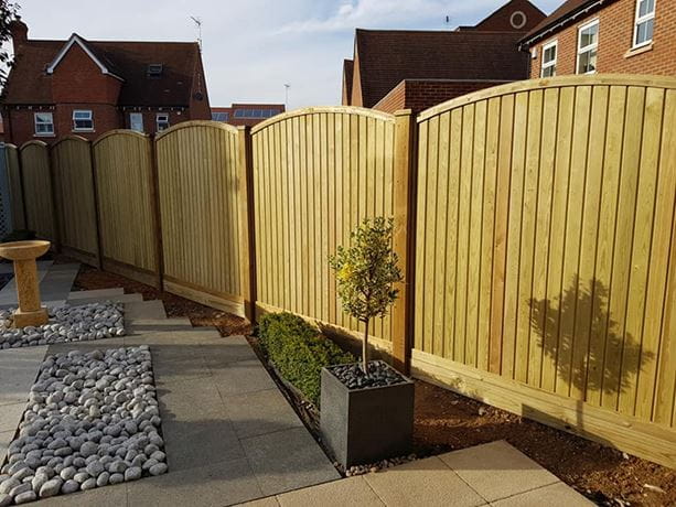 Curved tongue and groove fence panel