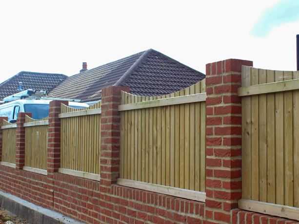 Rear View Of Featherboard Concave Fence Panels