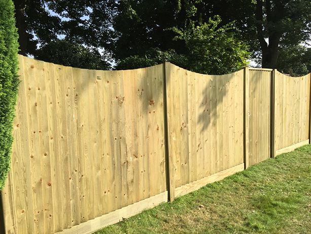 Featherboard Concave Fence Panel