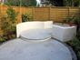 Contemporary horizontal slatted fence panels