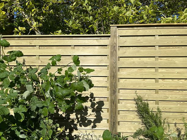 Slatted fence panels