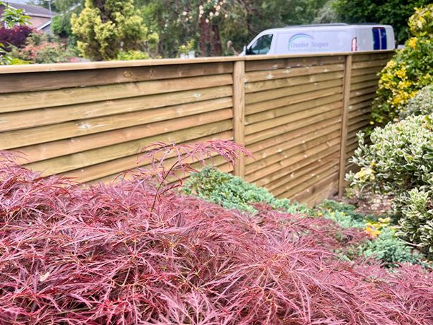 Louvre slatted fence panel